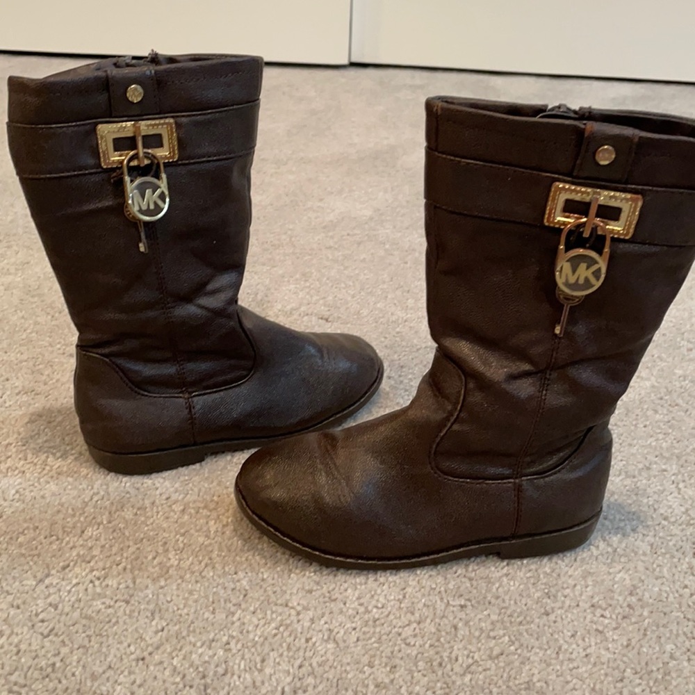 Girls Michael Kors brown riding boots